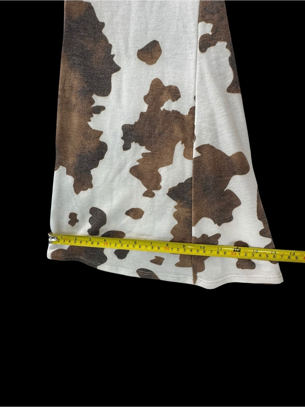 Jade by Jane Cow-Spot Flare Wide-Leg Jeans in White & Brown - Picture 4 of 8